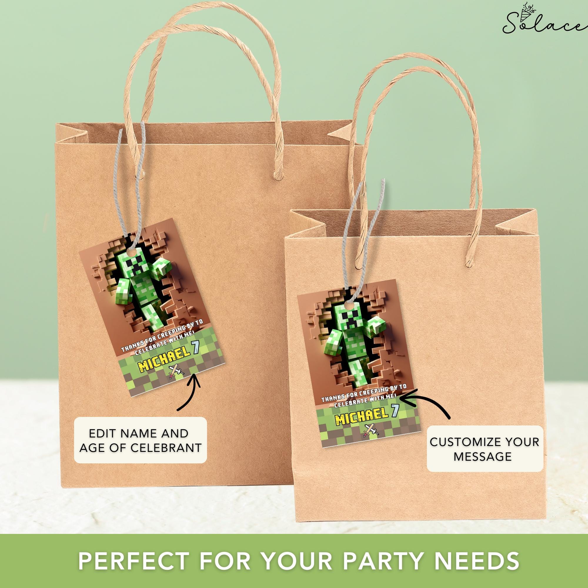 Editable Minecrafter Favor Tag Template