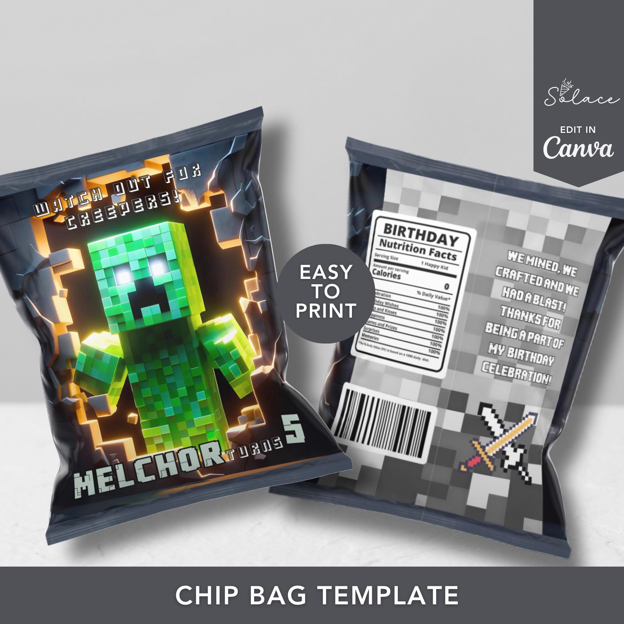 Minecrafter Favor Template (Duplicate)