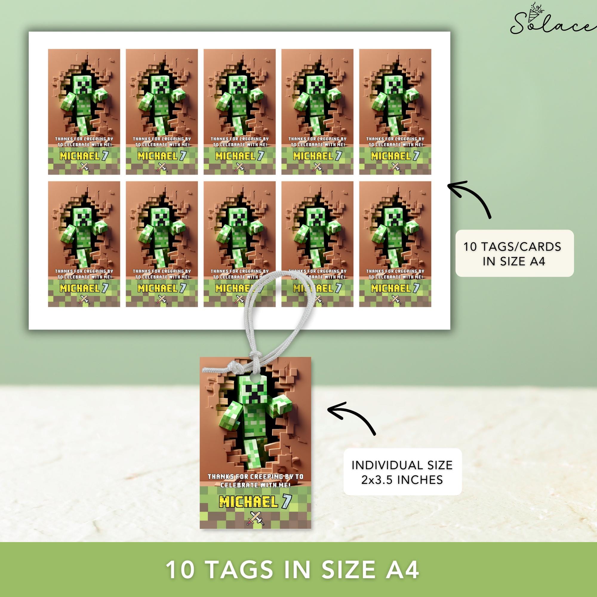 Editable Minecrafter Favor Tag Template