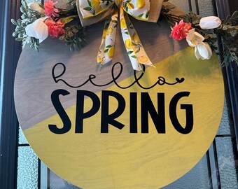 Hello Spring Door Sign