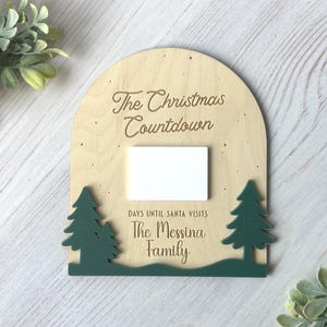 Personalized Christmas Countdown Sign: Dry Erase Family Name Decor