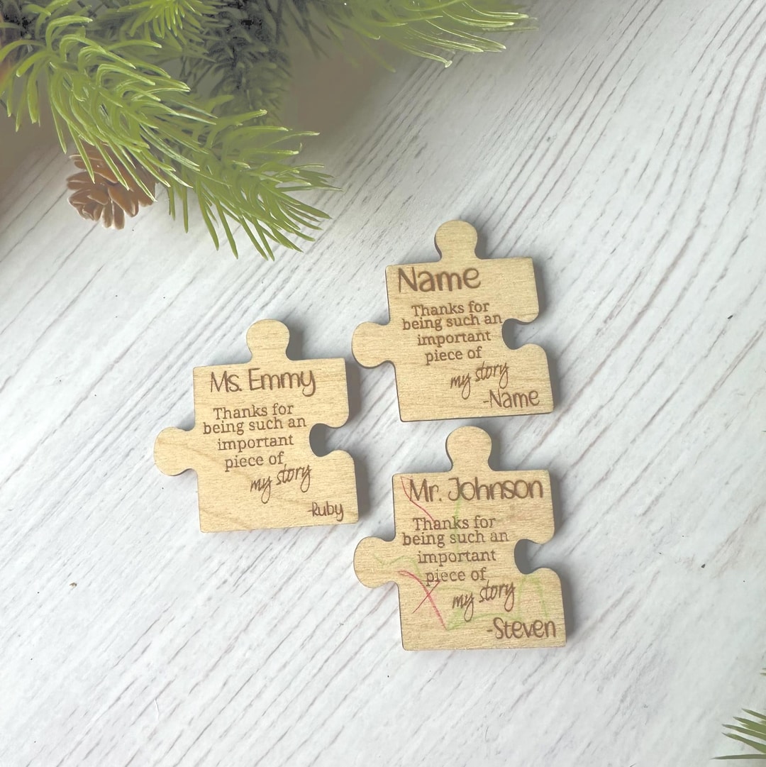 Personalized Puzzle Piece Magnet: Teacher Appreciation Gift - Etsy