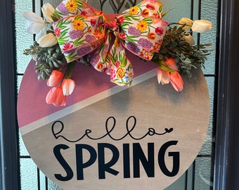 Hello Spring Door Sign