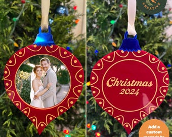 Retro Mid-Century Modern Ornament SVG, Laser Cut Digital File, Family Photo Christmas Ornament, Customizable Laser Cut Christmas Baubles