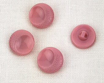 Gorgeous large Czech Glass Poppy Buttons without shanks pink on backs.
