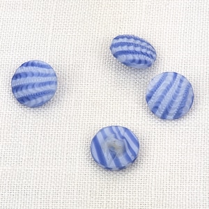 Bottoni da cucire da 1/2 "(12 mm) in vetro a strisce bianche blu con gambo vintage