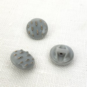 Bottoni da cucire 1/2 "(12 mm) in vetro oro grigio con gambo vintage