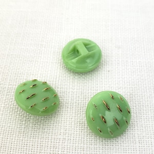 Bottoni da cucire 1/2 "(12 mm) in vetro oro verde con gambo vintage