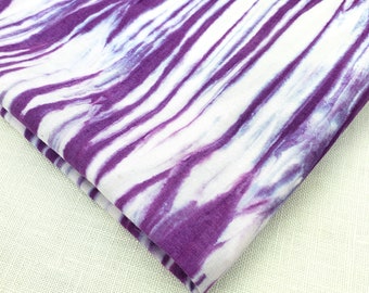 Hand-dyed Arashi Shibori cotton 1 yard x 13 3/4" Purple White Art Quilt, home decor, clothing, sewing, drapery cotton by Duchess Froufrou