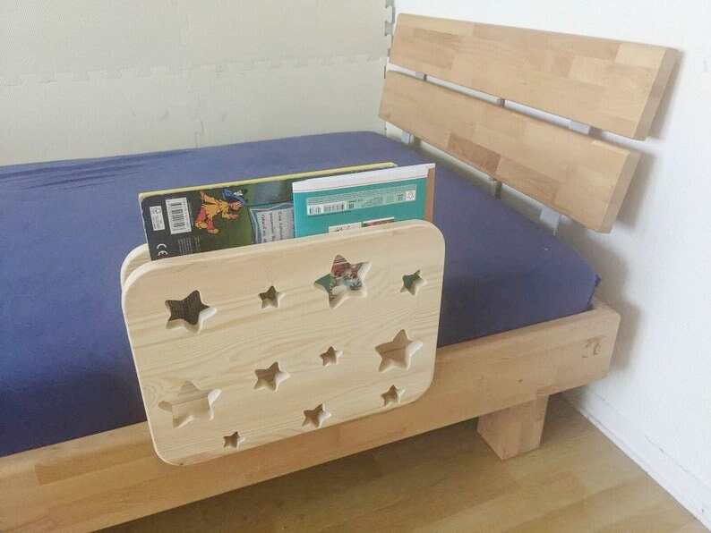 rausfallschutz kinderbett, montessori bett, bücherregal kinder, bettgitter holz,