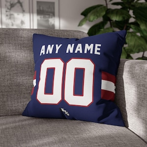New York G Football Personalized Name & Number Pillowcase, Cushion, Football, Gift for Dad, Man Cave, Father&#39;s Day, Gift for Mom, Xmas Gift
