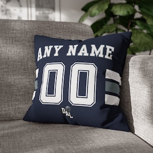 Dallas Football Personalized Name & Number Pillowcase, Cushion, Football, Gift for Dad, Man Cave, Father&#39;s Day, Gift for Mom, Xmas Gift