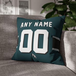 Philadelphia Football Personalized Name & Number Pillowcase, Cushion, Football, Gift for Dad, Man Cave, Fathers Day, Gift for Mom, Xmas Gift
