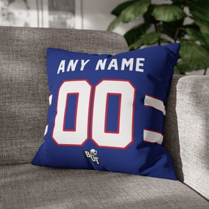 Buffalo Football Personalized Name & Number Pillowcase, Cushion, Football, Gift for Dad, Man Cave, Father&#39;s Day, Gift for Mom, Xmas Gift