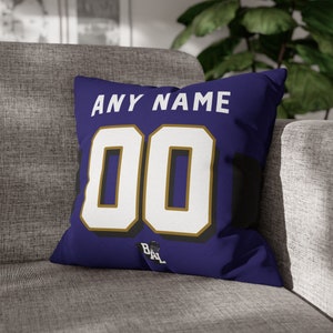 Baltimore Football Personalized Name & Number Pillowcase, Cushion, Football, Gift for Dad, Man Cave, Father&#39;s Day, Gift for Mom, Xmas Gift