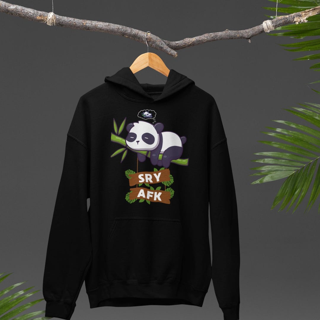 SRY AFK Gaming Panda Hoodie | Funny Gamer Pullover - Etsy