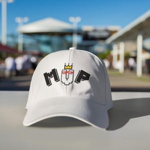 Funny Gamer Dad Hat &quot;MVP&quot; Arcade Retro Style - Gamer Acronym &quot;MVP&quot; Pixelated Style Dad Hat | Funny Game Terminology Embroidery Design Hat