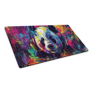 XXL Gaming Mauspad Süßer Retro Panda AI Art - Gamer Mauspad Retro Style Midjourney AI Art Panda | Kleine, mittlere und große Gaming-Ausrüstung