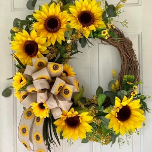 Summer Sunflower Grapevine Wreath