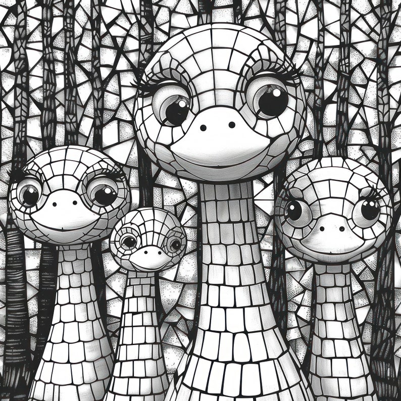 100 Printable Kawaii Dinosaurs Coloring Pages Prehistoric Cute PDF ...