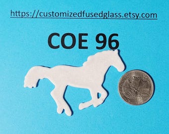COE 96 White Horse/ 1 Item / Freeze and Fuse Glass