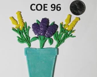 COE 96 Purple Lilac  Flowers in a Vase Project Kit Bundle /4 Pieces / Freeze and Fused Glass