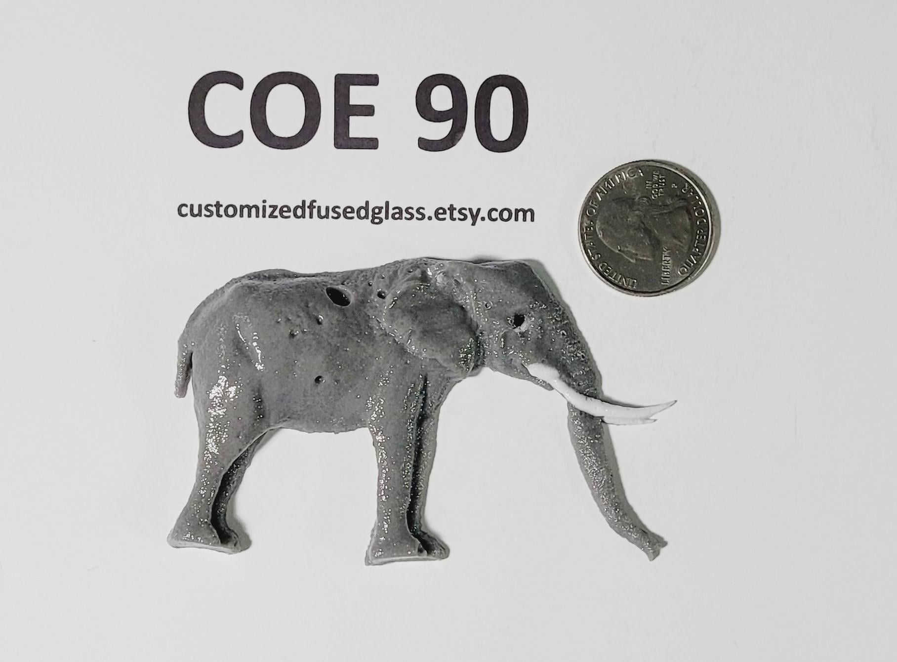 COE 90 Big Bull Elephant/ 1 Piece / Freeze and Fuse Bullseye Glass