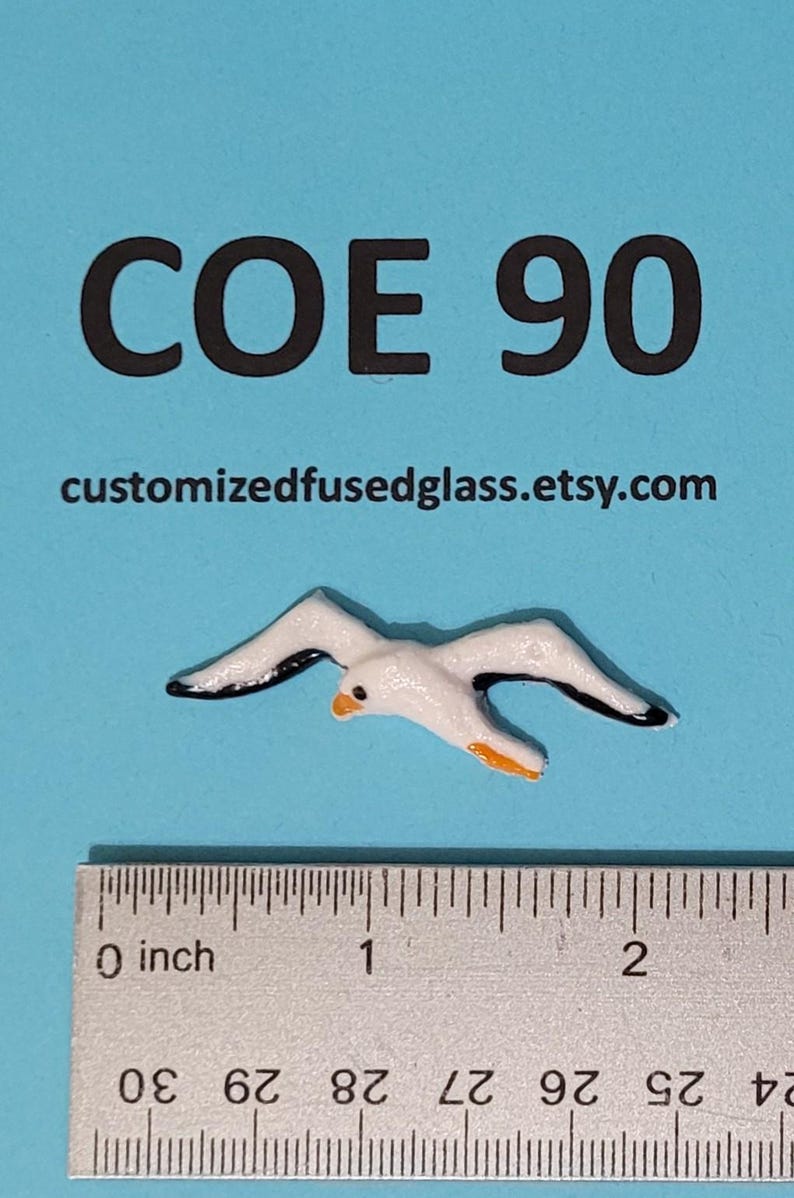 Seagull Ruler COE 90 Bigger Seagull / Freeze and Fuse Bullseye Glass - Etsy
