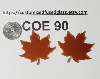 Coe90 Precut Bullseye Opal Autumn Leaves.....NOT FREEZE and FUSE