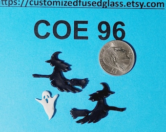 COE 96 Flying Witch / pair / Freeze and Fuse Glass