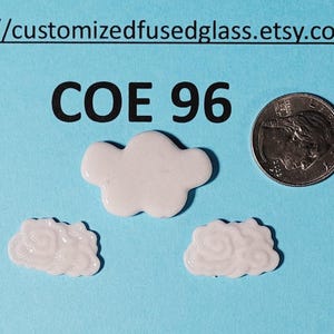 COE 96 Wolken / 3 Stück / Freeze and Fuse Oceanside Glass