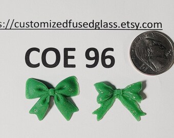 COE 96 Christmas Present Bows/pair/ Freeze and Fuse Glass