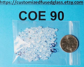 COE 90 Small Reactive Cloud Dots/ Freeze and Fuse Glass/ 1 oz