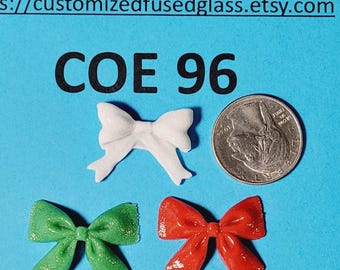 COE 96 Christmas Holiday Bows/3 Item Bundle/ Freeze and Fuse Glass