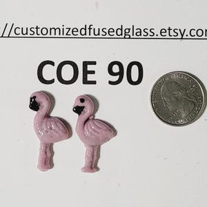 COE 90 Flamingo Small Sized /Pair / Freeze and Fuse Bullseye Glass