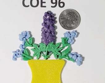 COE 96 Purple Lupin  Flowers in a Vase Project Kit Bundle /6 Pieces / Freeze and Fused Glass