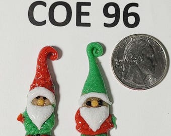 COE 96 Detailed  Christmas Gnomes/2 item bundle/Freeze and Fuse Glass