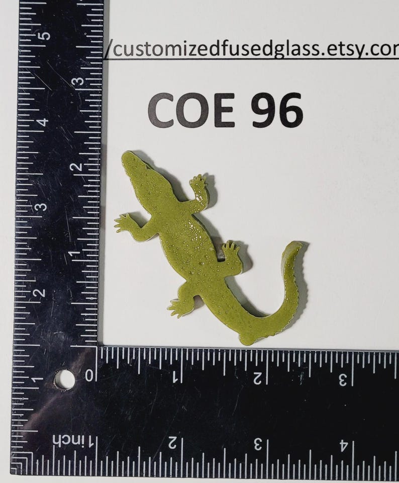 Alligator Ruler COE 96 Large Alligator/ Freeze and Fuse Glass - Etsy