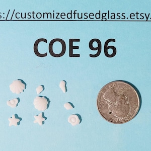 COE 96 VERY TINY Shells / 9 Pieces / Freeze and Fuse Glass