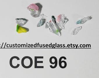 COE 96 Coarse Frit 8oz. multi Colored mixed with dichroic