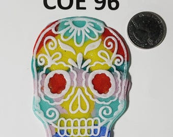 COE 96 Huge Sugar Skull Day of the Dead Día de Muertos/ Freeze and Fuse Glass