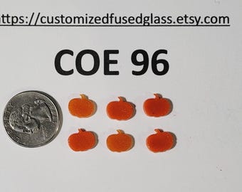 COE 96 Tiny Pumpkins/ 6 Pieces / Freeze and Fuse Oceanside Glass
