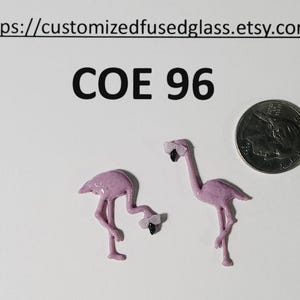 COE 96 Flamingo with Sunglasses / Pair/Freeze and Fuse Glass