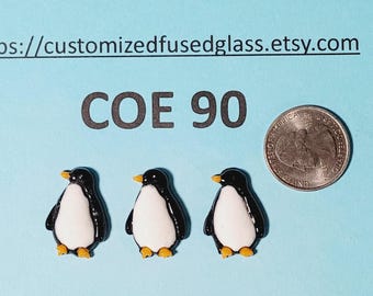 COE 90 Penguins/3 Item Pack / Freeze and Fuse Bullseye Glass