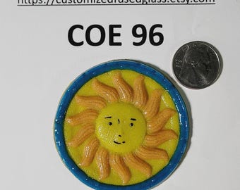 COE 96 Big Detailed Sun/ 1 Item / Freeze and Fuse Glass