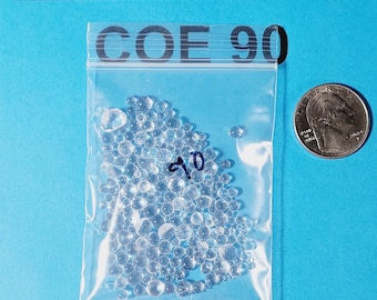COE 90 Small Clear Dots/ Freeze and Fuse Glass/ 1 oz