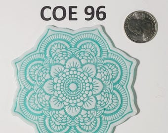 COE 96 Large Detailed Mandala Circle/ Freeze and Fuse Glass