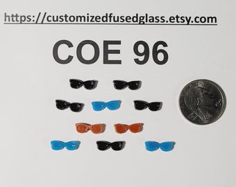 COE 96 Very Tiny  Sunglasses / 10 pair bundle/ Freeze and Fuse Glass