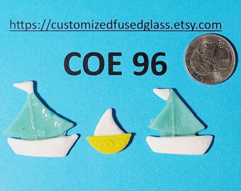 COE 96 Sailboats/ 3 Item bundle/ Freeze and Fuse Glass