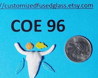 COE 96 Flower Steer Skull /5 items/Freeze and Fuse  Glass